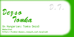 dezso tomka business card